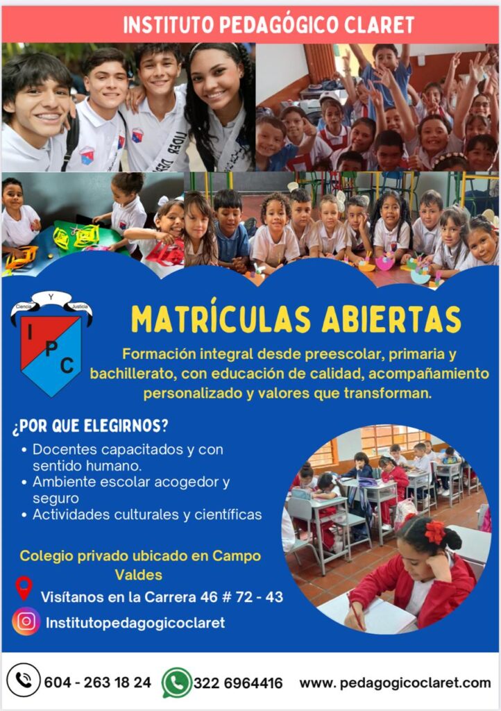 MATRÍCULAS ABIERTAS INSTITUTO PEDAGÓGICO CLARET